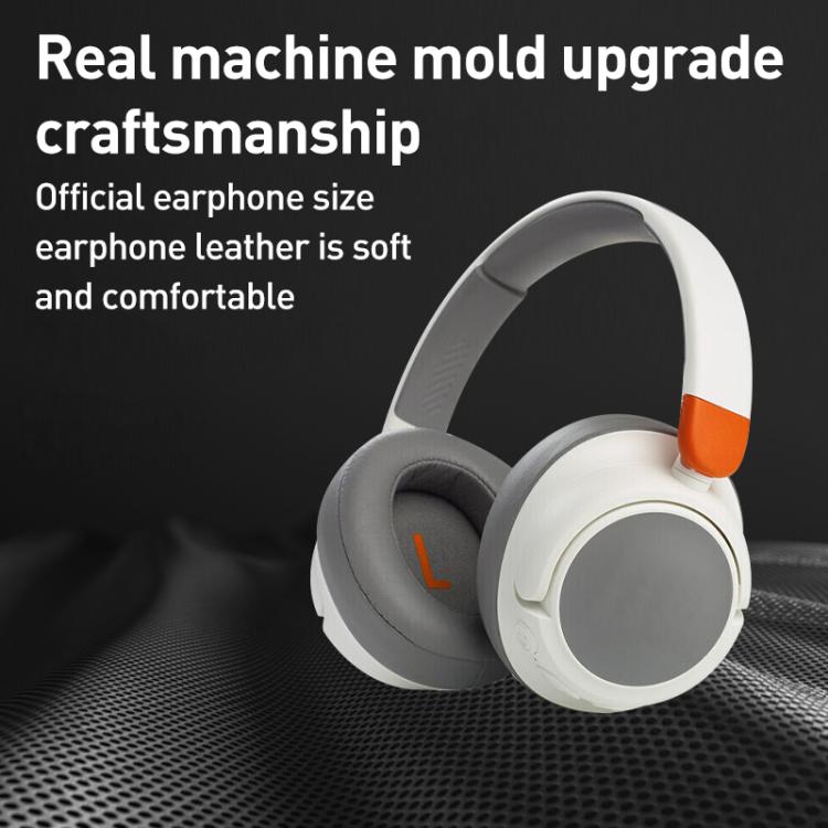 1 Pair Protein Leather Earphone Replacement Earpads For JBL JR 460NC(Light Grey) - Earmuff & Pad by buy2fix | Online Shopping UK | buy2fix