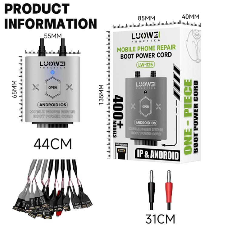 Luowei LW-325 Phone Repair Boot Power Cord for iPhone 8-16 Pro Max and Android - Test Tools by LUOWEI | Online Shopping UK | buy2fix