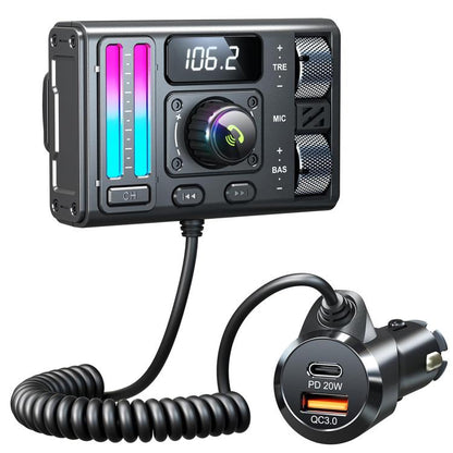 MT02 Car Bluetooth MP3 Player Bass AUX FM Transmitter Cigarette Lighter Charging(Black) - Bluetooth Car Kits by buy2fix | Online Shopping UK | buy2fix