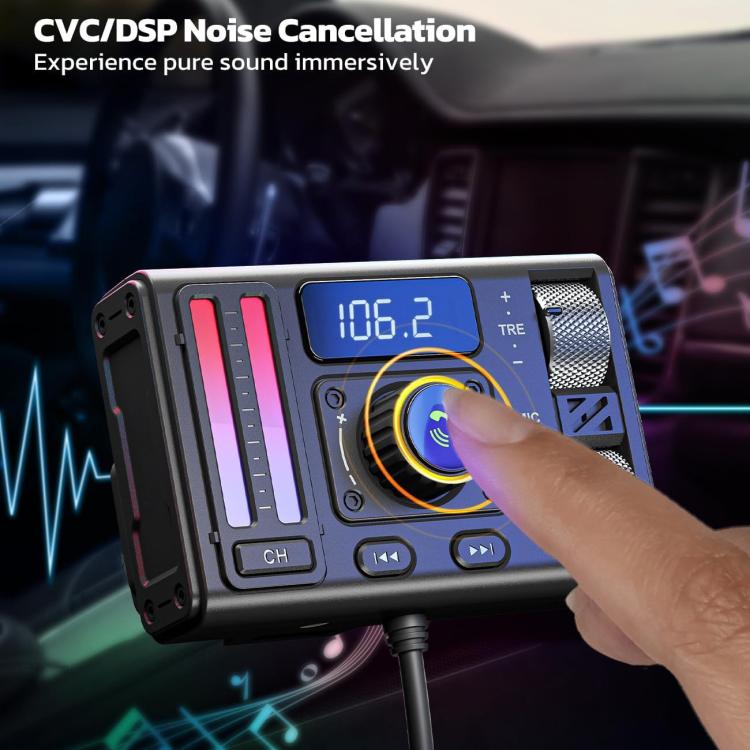 MT02 Car Bluetooth MP3 Player Bass AUX FM Transmitter Cigarette Lighter Charging(Black) - Bluetooth Car Kits by buy2fix | Online Shopping UK | buy2fix