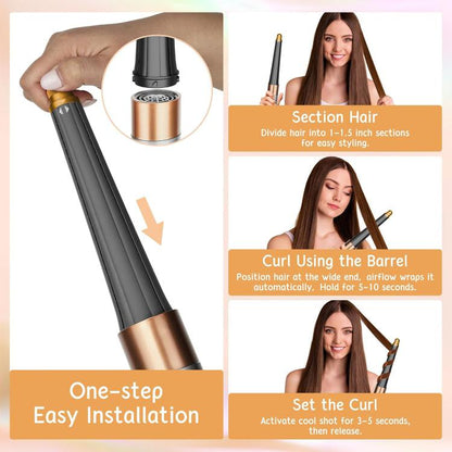 Long Conical Curling Iron Accessories For Dyson Airwrap HS01/ HS05 / HS08(Gold) - For Dyson Accessories by buy2fix | Online Shopping UK | buy2fix