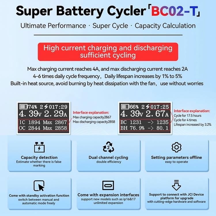 JCID BC02-T Super Battery Cycler Data Calibration for iPhone 11-15 Pro Max - Test Tools by JCID | Online Shopping UK | buy2fix