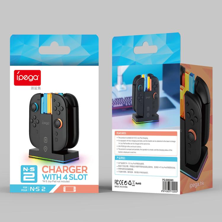 ipega Vertical Charging Station For Nintendo Switch 2 Joy-Pads(Black) - Charger & Power by ipega | Online Shopping UK | buy2fix
