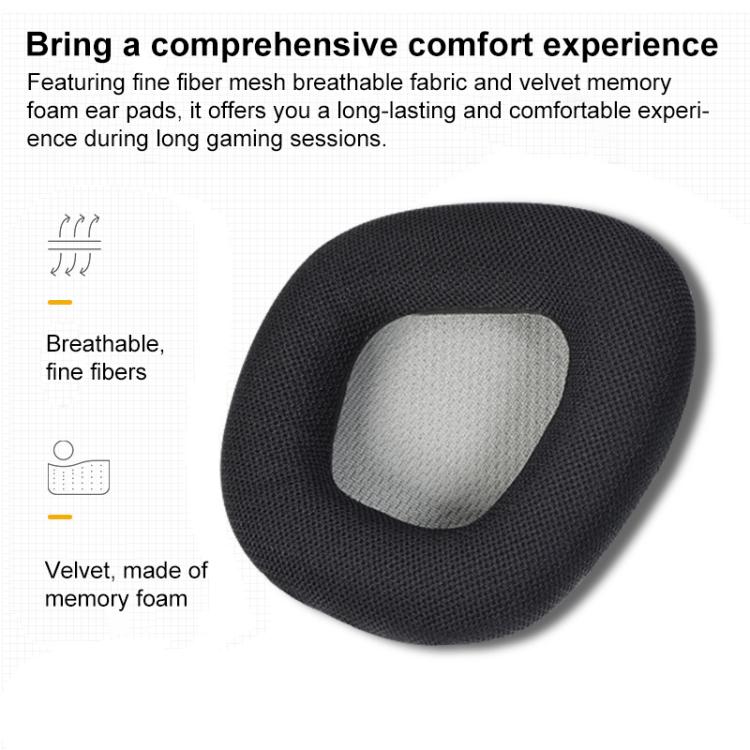 1 Pair Protein Leather and Ice Silk Cloth Cotton Replacement Earpads For Corsair VOID PRO RGB SE(Black) - Earmuff & Pad by buy2fix | Online Shopping UK | buy2fix