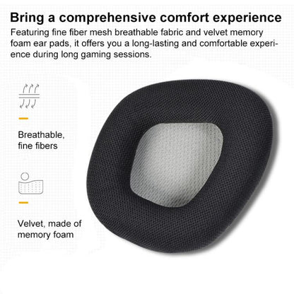 1 Pair Protein Leather and Ice Silk Cloth Cotton Replacement Earpads For Corsair VOID PRO RGB SE(Black) - Earmuff & Pad by buy2fix | Online Shopping UK | buy2fix