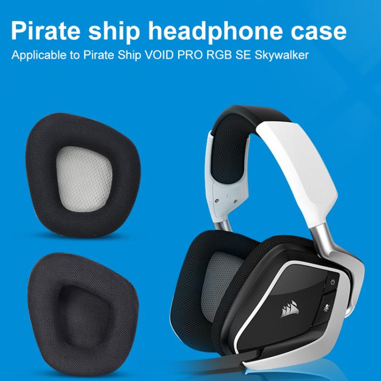 1 Pair Protein Leather and Ice Silk Cloth Cotton Replacement Earpads For Corsair VOID PRO RGB SE(Black) - Earmuff & Pad by buy2fix | Online Shopping UK | buy2fix