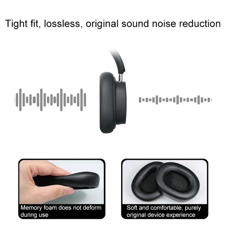 1 Pair Protein Leather Replacement Earpads For Baseus D05(Black) - Earmuff & Pad by buy2fix | Online Shopping UK | buy2fix