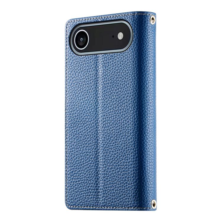For iPhone Air Stitching Multi-card Zipper Wallet Leather Phone Case with Short Strap(Dark Blue) - iPhone Air Cases by buy2fix | Online Shopping UK | buy2fix