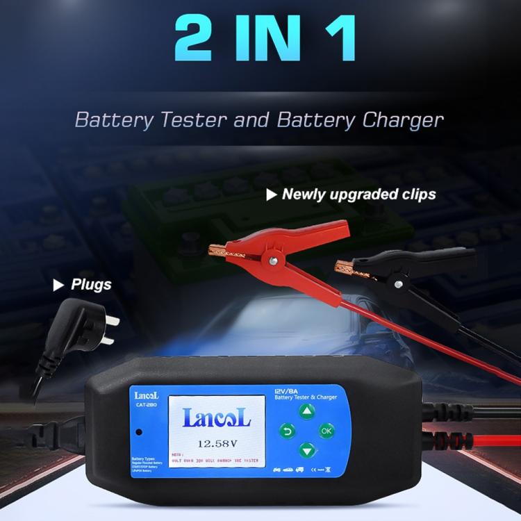 CAT-280 2 in 1 Car Battery Charger & Color Screen Battery Tester, US Plug - Electronic Test by buy2fix | Online Shopping UK | buy2fix