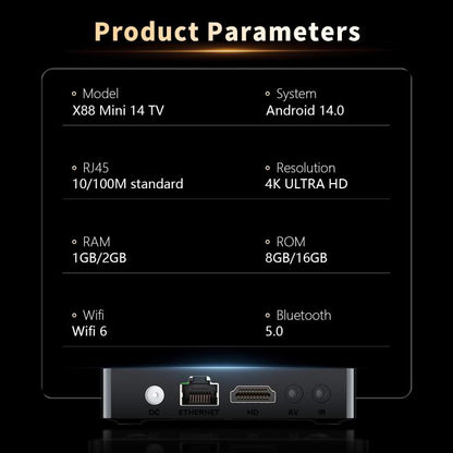 X88 mini 14 TV Android 14 Smart HD TV Box, RK3518 Quad-Core 64bit Cortex-A53, Memory:2GB+16GB(US Plug) - Others by buy2fix | Online Shopping UK | buy2fix