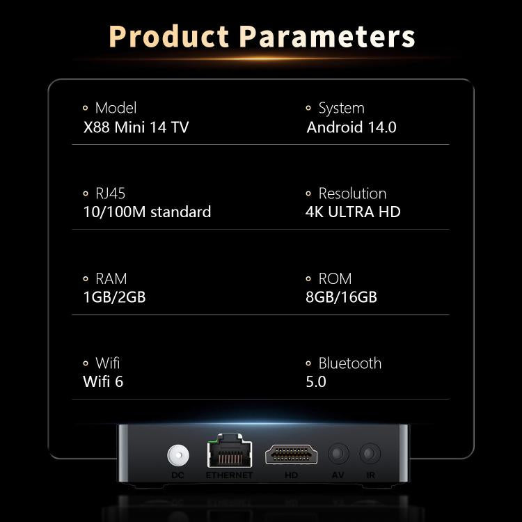 X88 mini 14 TV Android 14 Smart HD TV Box, RK3518 Quad-Core 64bit Cortex-A53, Memory:2GB+16GB(EU Plug) - Others by buy2fix | Online Shopping UK | buy2fix