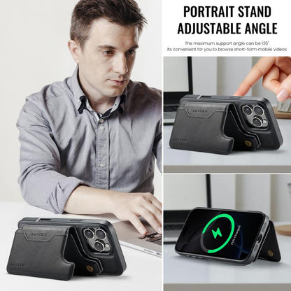 For iPhone 16 Pro Max DG.MING MAGKING-K3 Series MagSafe RFID Card Bag Detachable Phone Case(Black) - iPhone 16 Pro Max Cases by DG.MING | Online Shopping UK | buy2fix