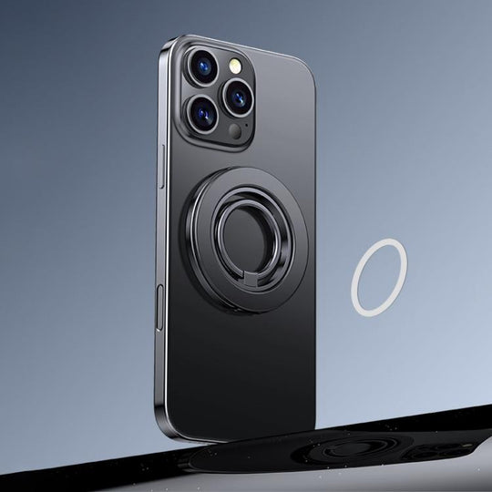 Multifunctional 360 Degree Rotating Magnetic Ring Phone Holder(Black)