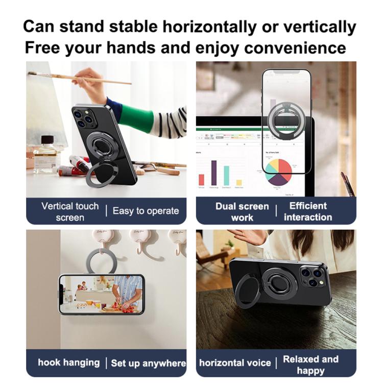 Multifunctional 360 Degree Rotating Magnetic Ring Phone Holder(Silver) - Ring Holder by buy2fix | Online Shopping UK | buy2fix