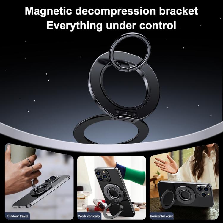 Multifunctional 360 Degree Rotating Magnetic Ring Phone Holder(Black) - Ring Holder by buy2fix | Online Shopping UK | buy2fix