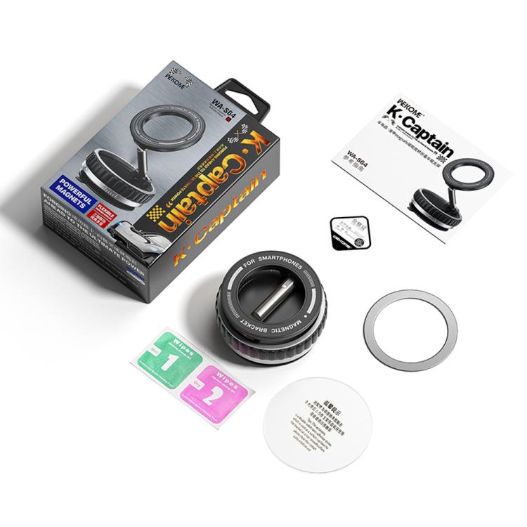 WK WA-S64 K-Captain Lynjia MagSafe Magnetic Rotating Foldable Car Phone Holder(White) - Universal Car Holders by WK | Online Shopping UK | buy2fix