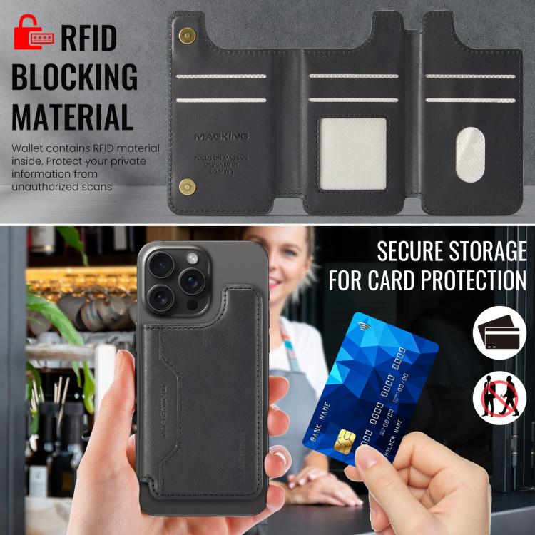 MAGKING K3 Series MagSafe RFID Card Bag(Black) - Adhesive Card Holders by MAGKING | Online Shopping UK | buy2fix