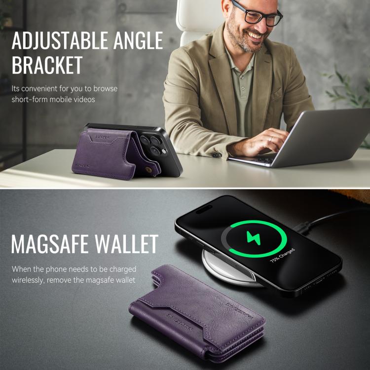 MAGKING K3 Series MagSafe RFID Card Bag(Purple) - Adhesive Card Holders by MAGKING | Online Shopping UK | buy2fix