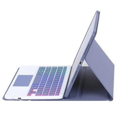 For iPad 9.7 2018 / 2017 / Pro 9.7 A07B-AS Backlight Bluetooth Touch Keyboard Leather Tablet Case with Pen Slot(Dark Purple) - For iPad Pro by buy2fix | Online Shopping UK | buy2fix