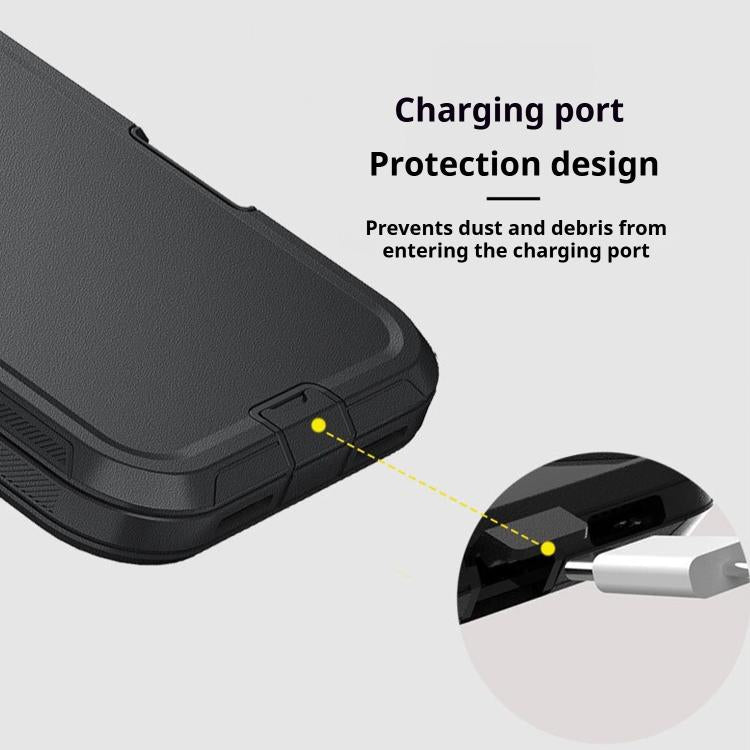 For iPhone 17 Pro Max Kalebol Shockproof PC Hybrid TPU Phone Case with Back Clip(Black) - iPhone 17 Pro Max Cases by Kalebol | Online Shopping UK | buy2fix