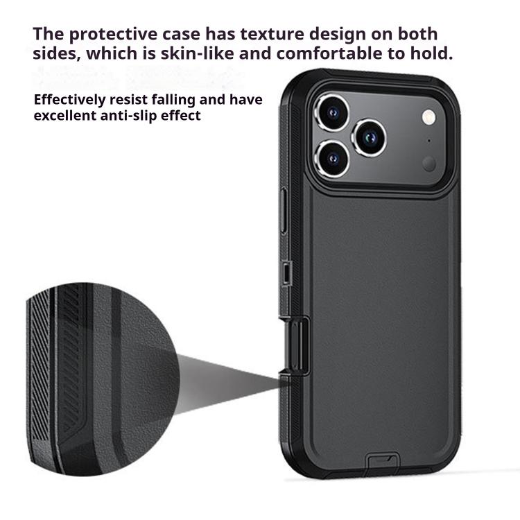 For iPhone 17 Kalebol Shockproof PC Hybrid TPU Phone Case with Back Clip(Black) - iPhone 17 Cases by Kalebol | Online Shopping UK | buy2fix
