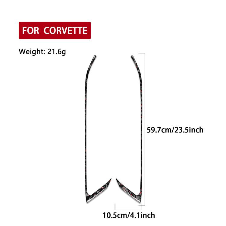2pcs/Set Forged Gold Foil Carbon Fiber Car Door Decorative Sticker for Chevrolet Corvette C8 2020-, Left and Right Driver(Red) - Car Interior Mouldings by buy2fix | Online Shopping UK | buy2fix