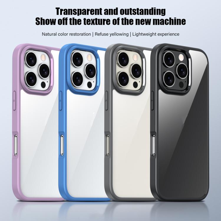 For iPhone 16 Pro iPAKY Bright Color Series Shockproof PC+TPU Phone Case(Black) - iPhone 16 Pro Cases by iPAKY | Online Shopping UK | buy2fix