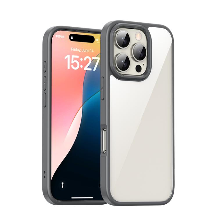 For iPhone 16 Pro iPAKY Bright Color Series Shockproof PC+TPU Phone Case(Grey) - iPhone 16 Pro Cases by iPAKY | Online Shopping UK | buy2fix