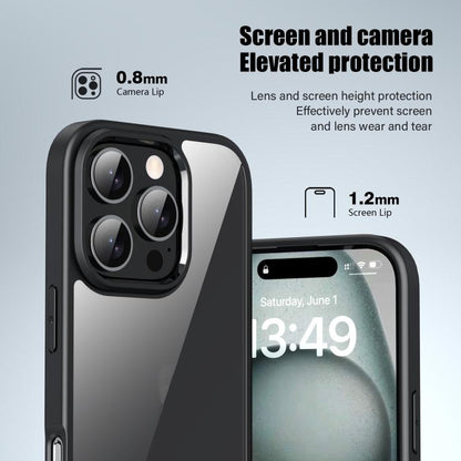 For iPhone 16 iPAKY Bright Color Series Shockproof PC+TPU Phone Case(Black) - iPhone 16 Cases by iPAKY | Online Shopping UK | buy2fix