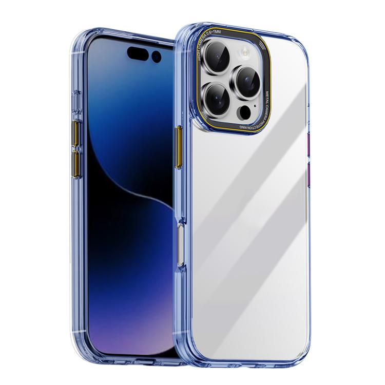 For iPhone 16 Pro Max iPAKY MG Series Transparent PC+TPU Phone Case(Transparent Blue) - iPhone 16 Pro Max Cases by iPAKY | Online Shopping UK | buy2fix