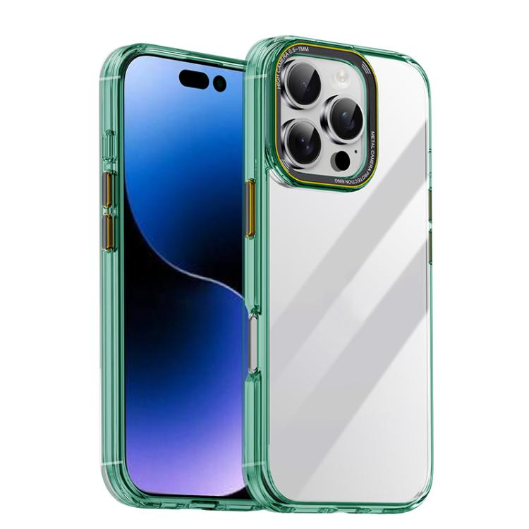 For iPhone 16 Pro Max iPAKY MG Series Transparent PC+TPU Phone Case(Transparent Green) - iPhone 16 Pro Max Cases by iPAKY | Online Shopping UK | buy2fix