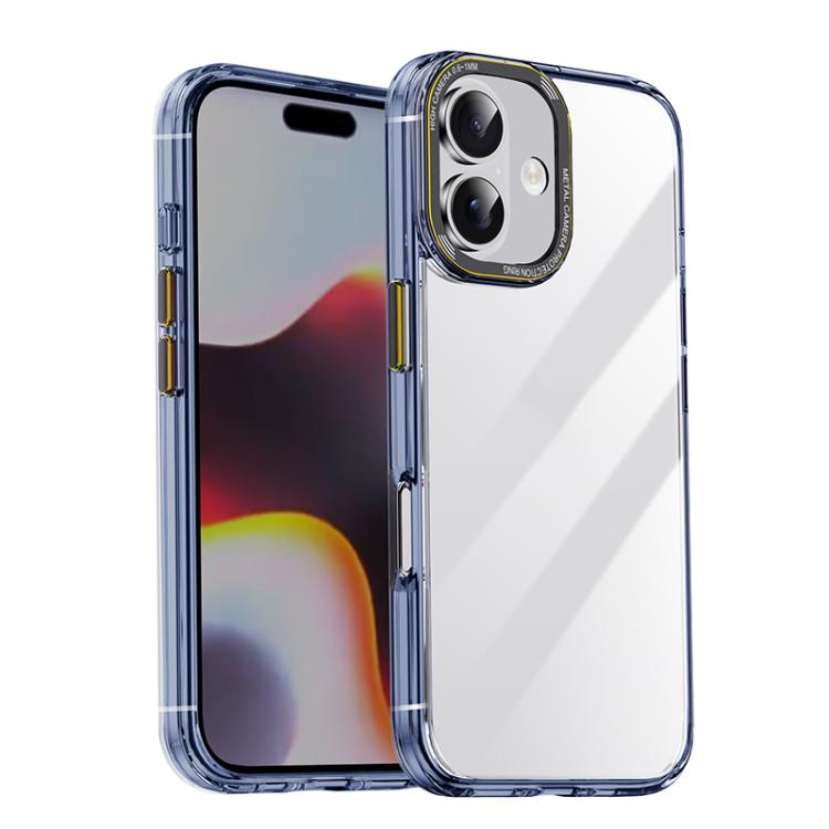 For iPhone 16 Plus iPAKY MG Series Transparent PC+TPU Phone Case(Transparent Blue) - iPhone 16 Plus Cases by iPAKY | Online Shopping UK | buy2fix