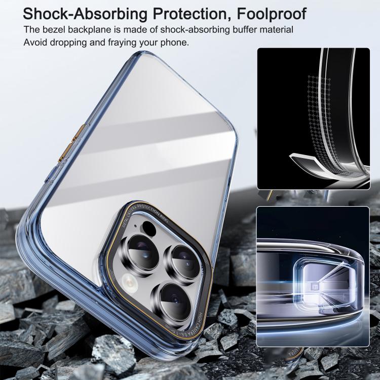 For iPhone 16 Plus iPAKY MG Series Transparent PC+TPU Phone Case(Transparent Blue) - iPhone 16 Plus Cases by iPAKY | Online Shopping UK | buy2fix