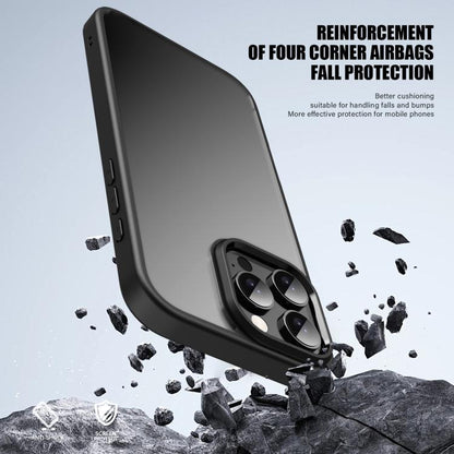 For iPhone 16 Pro Max iPAKY Bright Color Frosted Series Shockproof PC+TPU Phone Case(Black) - iPhone 16 Pro Max Cases by iPAKY | Online Shopping UK | buy2fix