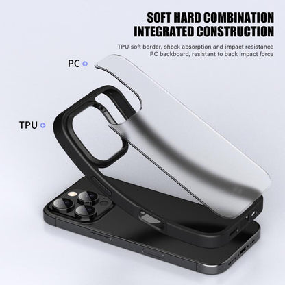 For iPhone 16 Pro Max iPAKY Bright Color Frosted Series Shockproof PC+TPU Phone Case(Black) - iPhone 16 Pro Max Cases by iPAKY | Online Shopping UK | buy2fix