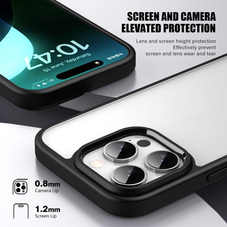 For iPhone 16 Plus iPAKY Bright Color Frosted Series Shockproof PC+TPU Phone Case(Black) - iPhone 16 Plus Cases by iPAKY | Online Shopping UK | buy2fix