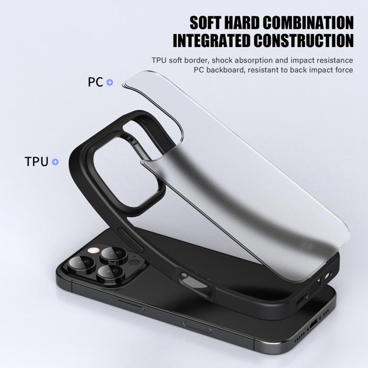 For iPhone 16 iPAKY Bright Color Frosted Series Shockproof PC+TPU Phone Case(Black) - iPhone 16 Cases by iPAKY | Online Shopping UK | buy2fix