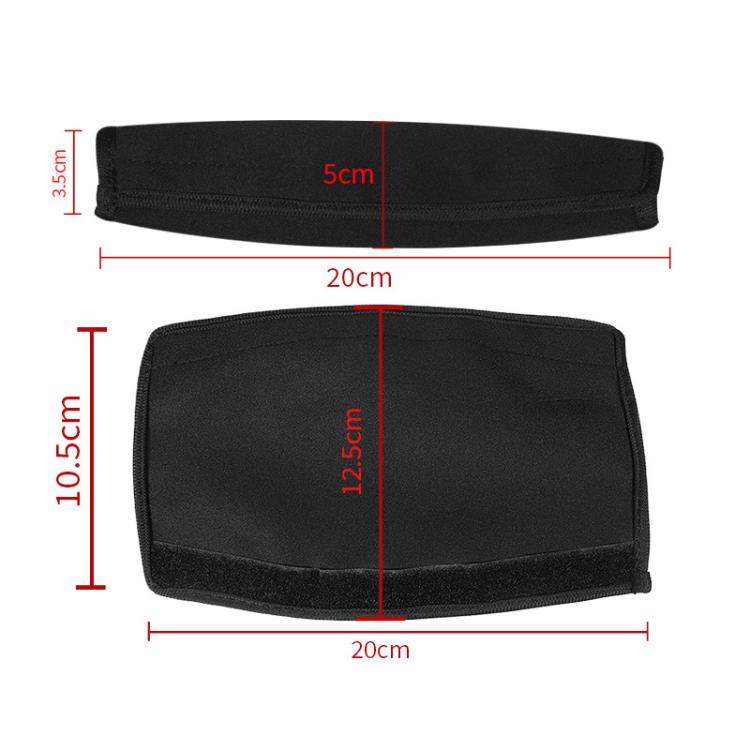 Elastic Cotton Cloth Headband Protective Cover, Size:Curved 20x12.5x10.5cm(Black) - Earmuff & Pad by buy2fix | Online Shopping UK | buy2fix