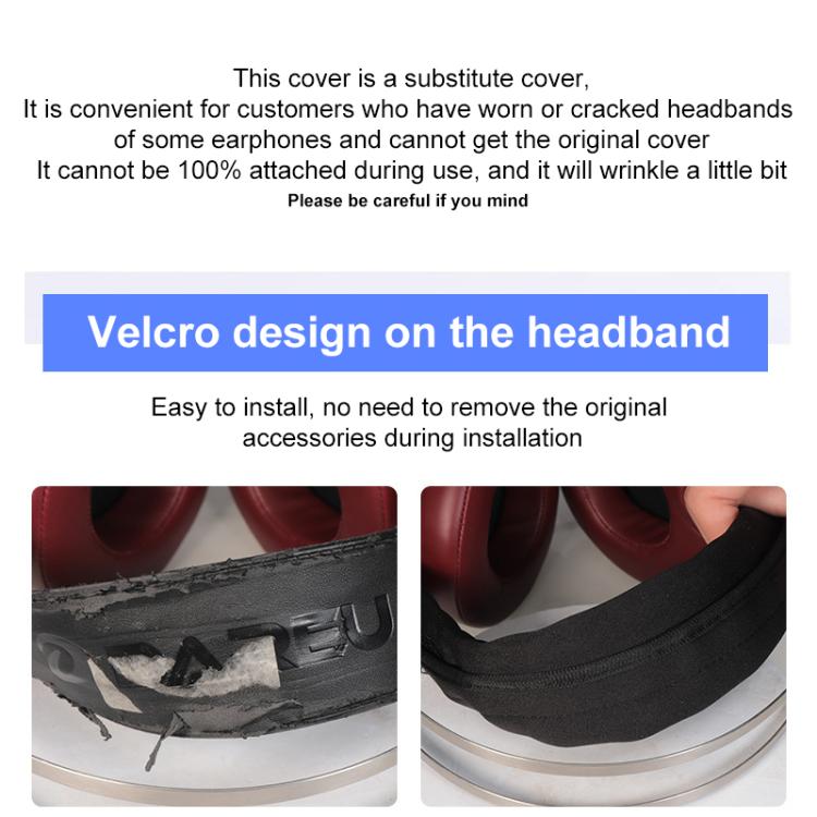 Elastic Cotton Cloth Headband Protective Cover, Size:Curved 22.5x13x11cm(Black) - Earmuff & Pad by buy2fix | Online Shopping UK | buy2fix