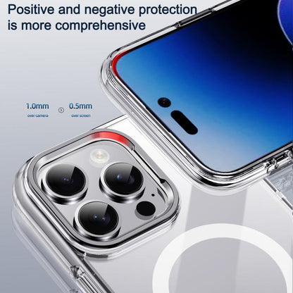 For iPhone 16 iPAKY Mingxing Series MagSafe Magnetic Shockproof PC+TPU Phone Case(Transparent + Titanium) - iPhone 16 Cases by iPAKY | Online Shopping UK | buy2fix