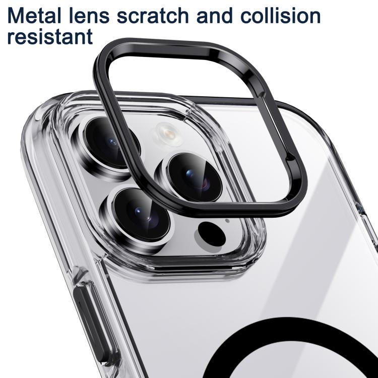 For iPhone 16 Plus iPAKY Mingxing Series MagSafe Magnetic Shockproof PC+TPU Phone Case(Transparent + Black) - iPhone 16 Plus Cases by iPAKY | Online Shopping UK | buy2fix