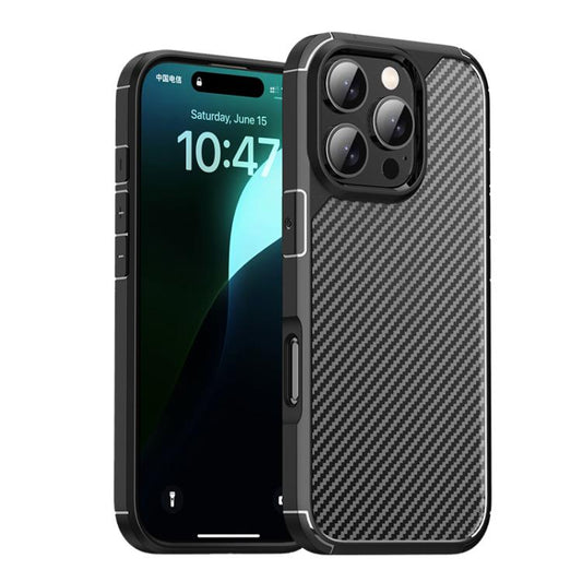 For iPhone 16 Pro iPAKY Pioneer Series Carbon Fiber PC+TPU Phone Case(Black) - iPhone 16 Pro Cases by iPAKY | Online Shopping UK | buy2fix