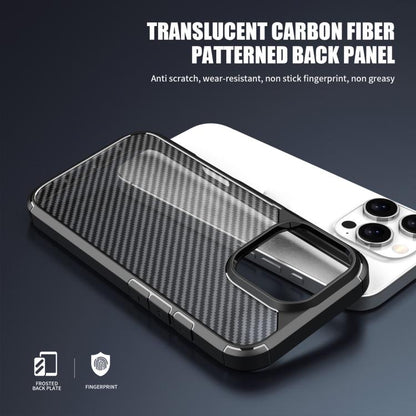 For iPhone 16 Pro iPAKY Pioneer Series Carbon Fiber PC+TPU Phone Case(Black) - iPhone 16 Pro Cases by iPAKY | Online Shopping UK | buy2fix