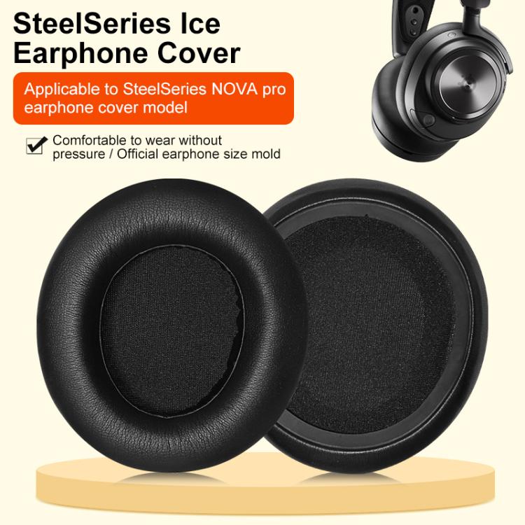 2pcs Protein Leather Earpads For SteelSeries Arctis Nova Wired Headphones(Black) - Earmuff & Pad by buy2fix | Online Shopping UK | buy2fix