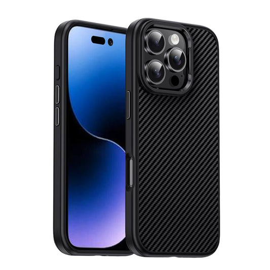 For iPhone 16 Pro iPAKY Star Lord Series Carbon Fiber Textured Oil Spray PC+TPU Phone Case(Black) - iPhone 16 Pro Cases by iPAKY | Online Shopping UK | buy2fix