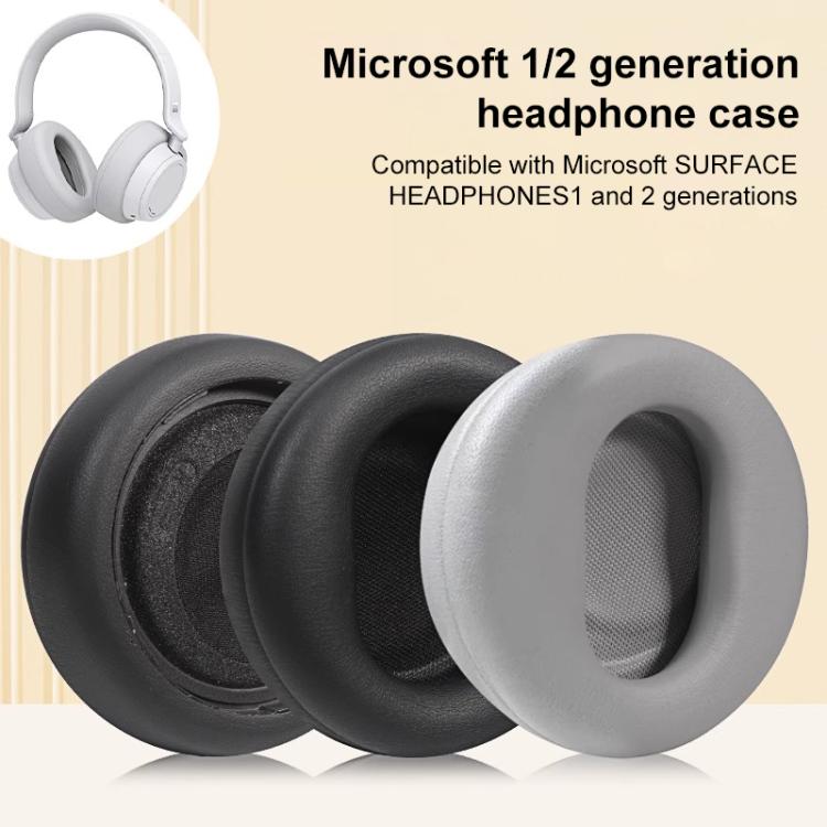 1 Pair Protein Leather Replacement Earpads For Microsoft Surface(Black) - Earmuff & Pad by buy2fix | Online Shopping UK | buy2fix