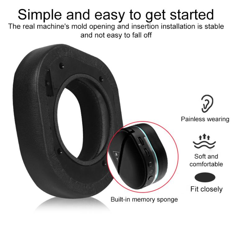 1 Pair Protein Leather Ice Silk Cloth Replacement Earpads For Turtle Beach Stealth 700 Gen 2(Black) - Earmuff & Pad by buy2fix | Online Shopping UK | buy2fix