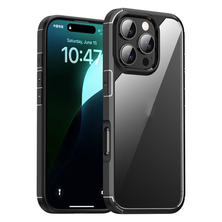 For iPhone 16 Pro Max iPAKY YJ Series Transparent PC+TPU Phone Case(Black) - iPhone 16 Pro Max Cases by iPAKY | Online Shopping UK | buy2fix