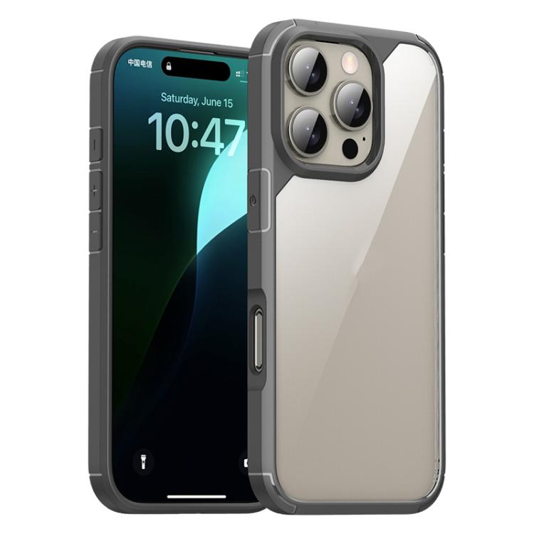 For iPhone 16 Pro Max iPAKY YJ Series Transparent PC+TPU Phone Case(Grey) - iPhone 16 Pro Max Cases by iPAKY | Online Shopping UK | buy2fix