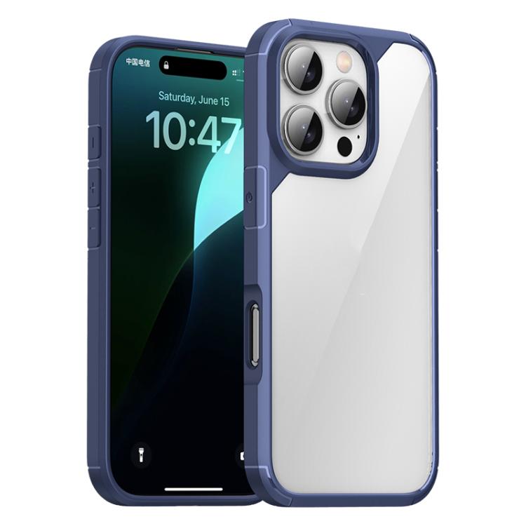 For iPhone 16 Pro iPAKY YJ Series Transparent PC+TPU Phone Case(Blue) - iPhone 16 Pro Cases by iPAKY | Online Shopping UK | buy2fix